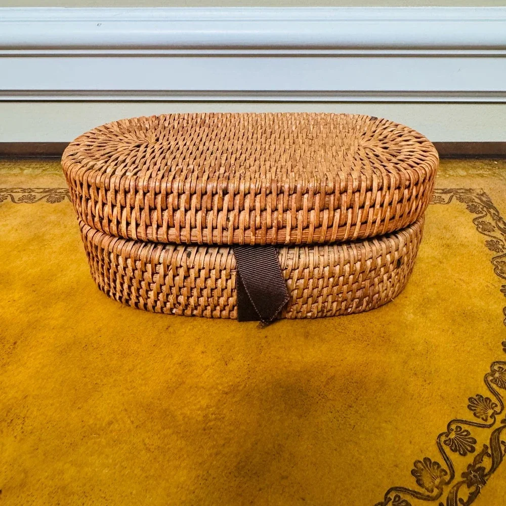 Coil Wicker Boho Baskets Set of 3 Storage Organize Handwoven Hanging Purse